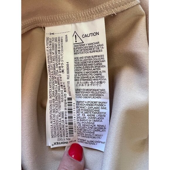 Zara micro-suede Mini Dress Color-Block Woman's size small - Picture 6 of 6